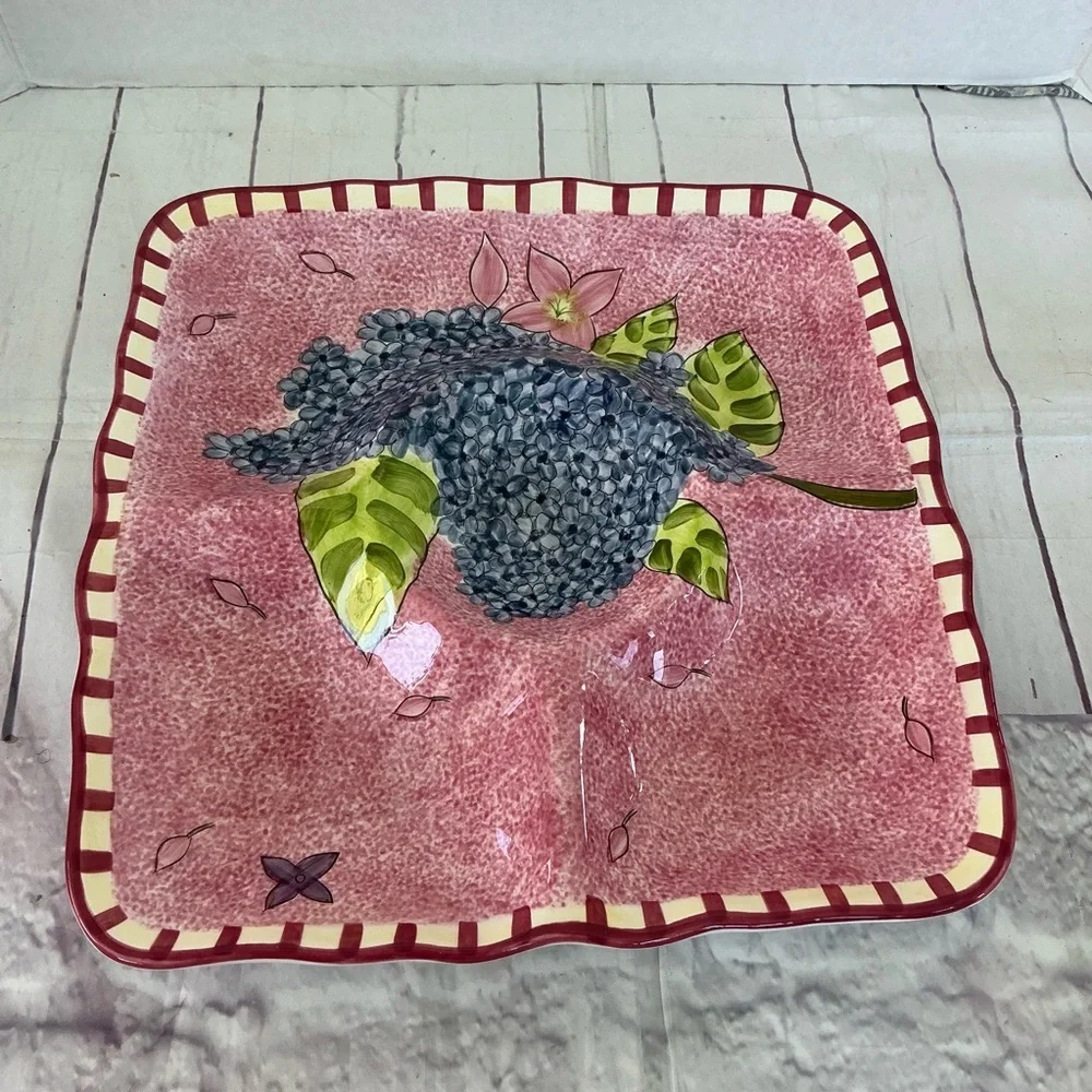 Vintage Gates Ware /Hydrangea By Laurie Gates  Platter Serving Tray